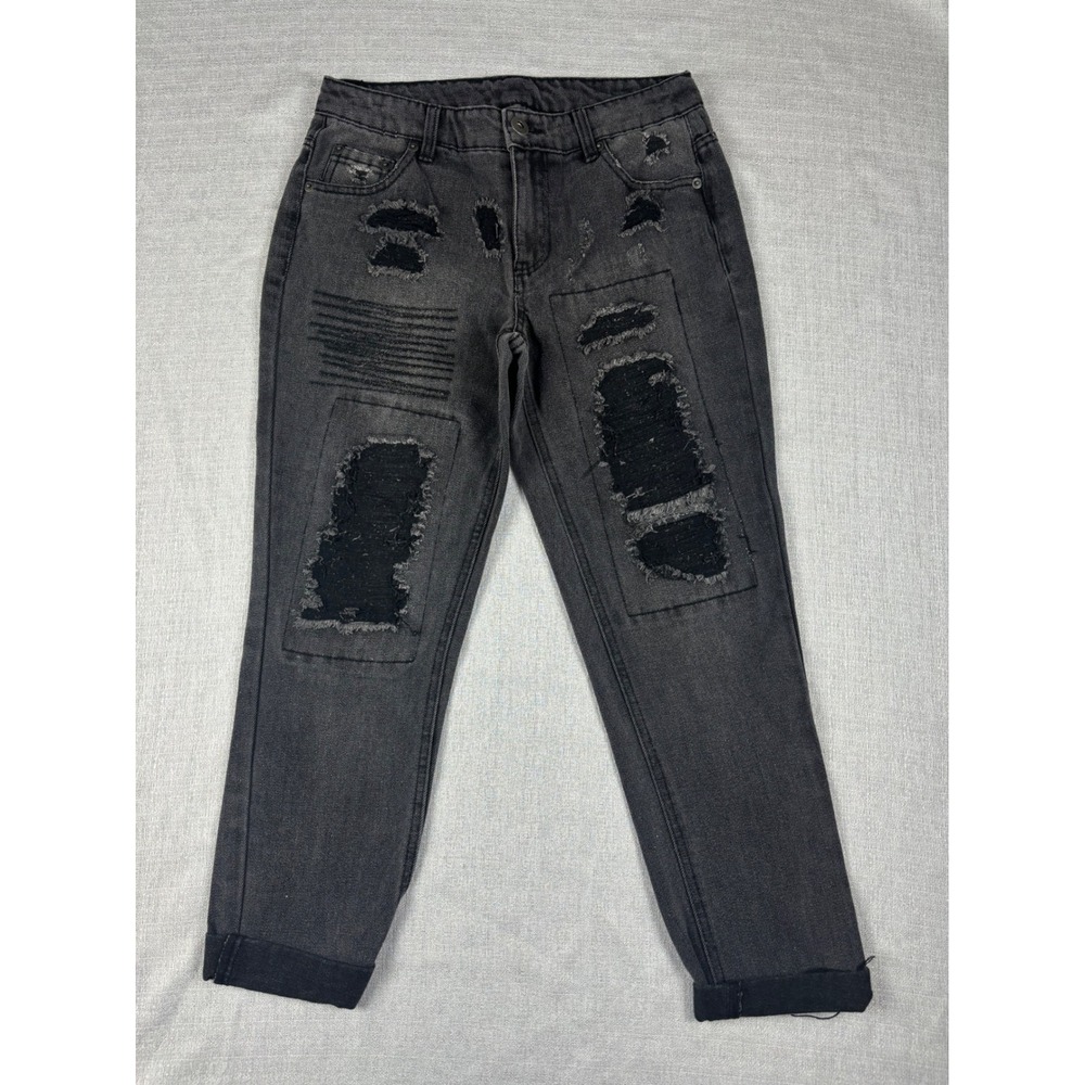 HWY Jeans Black Distressed Skinny Jeans Juniors Size‎ 3 - Picture 2 of 4